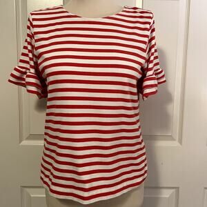 J.Crew Women's Striped Jersey Knit Flutter Sleeve Top, size Small
